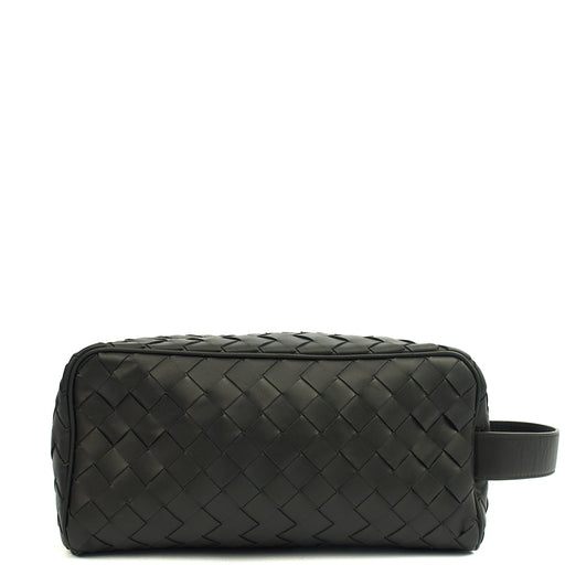 Picture of Bottega Veneta Clutch Intrecciato Zip Pouch in Black, Intrecciato Nappa