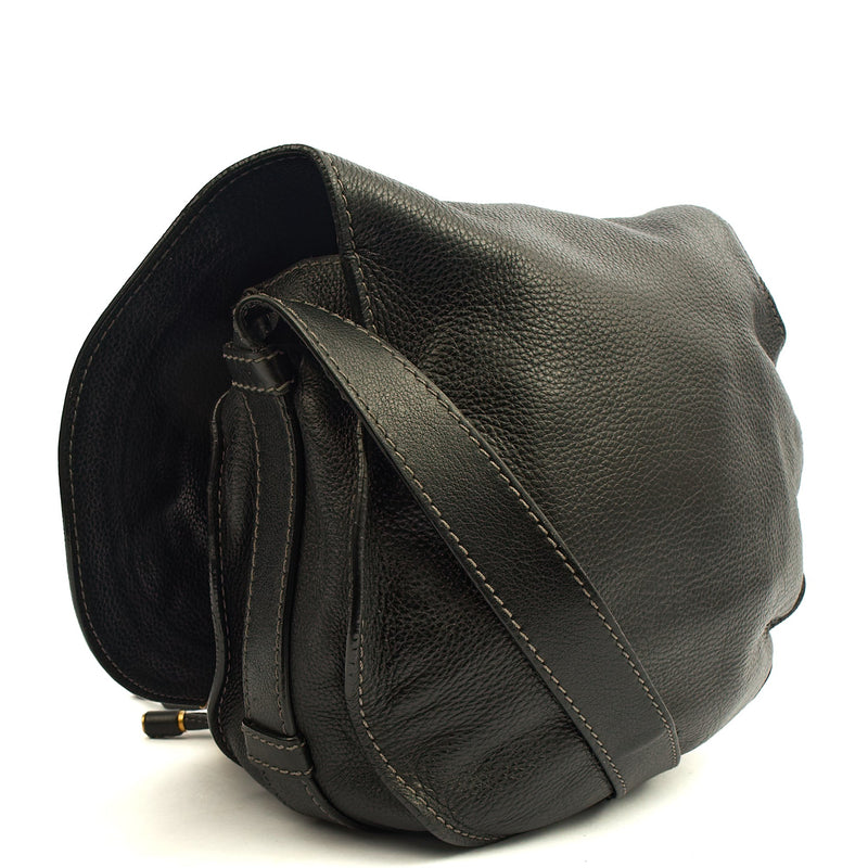 Picture of Chloe Cross Body Marcie Satchel in Black, Calfskin Leather