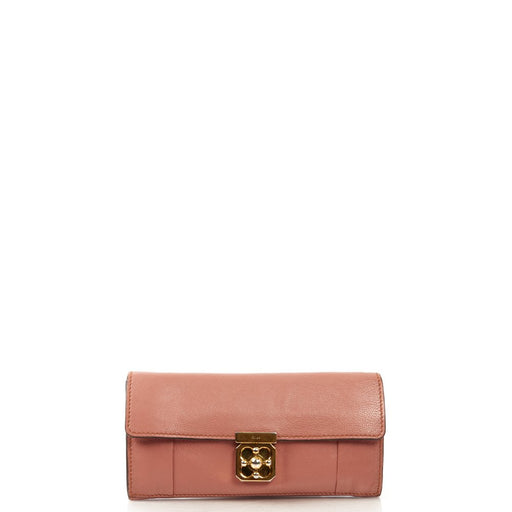 Picture of Chloe Purse Elsie Continental Flap Wallet in Nut, Calfskin Leather
