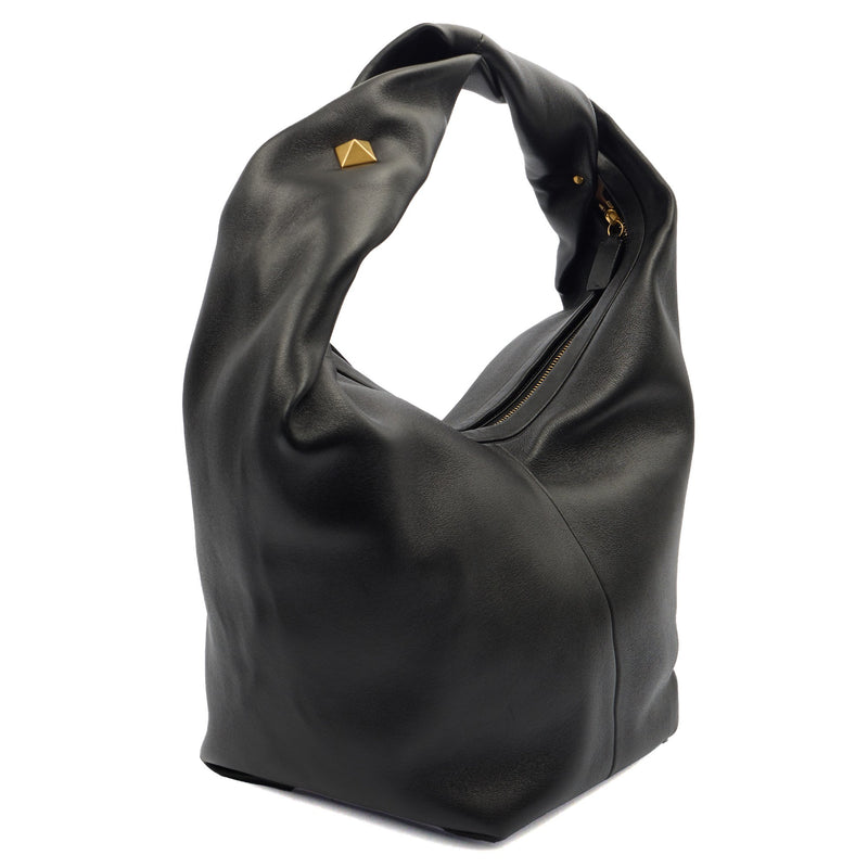 Picture of Valentino Tote Rockstud Hobo in Black, Calfskin