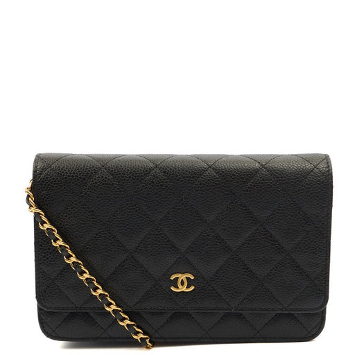 Picture of Chanel Cross Body Wallet on Chain in Black, Caviar Leather