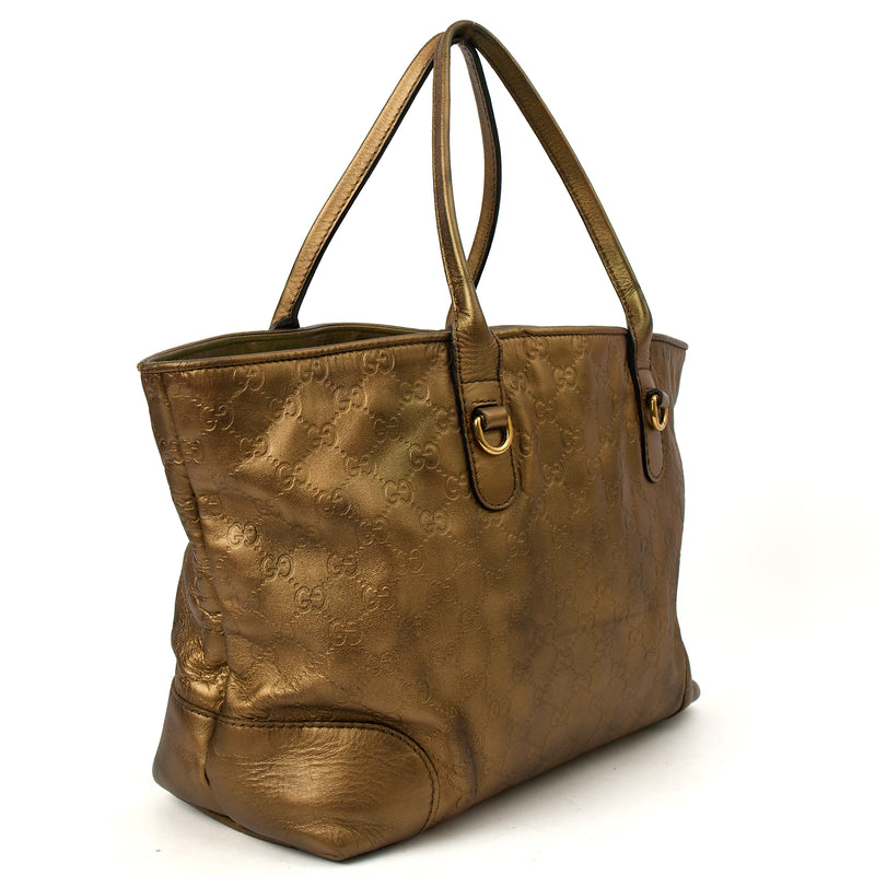 Gucci Tote Abbey Tote in Metallic, Leather