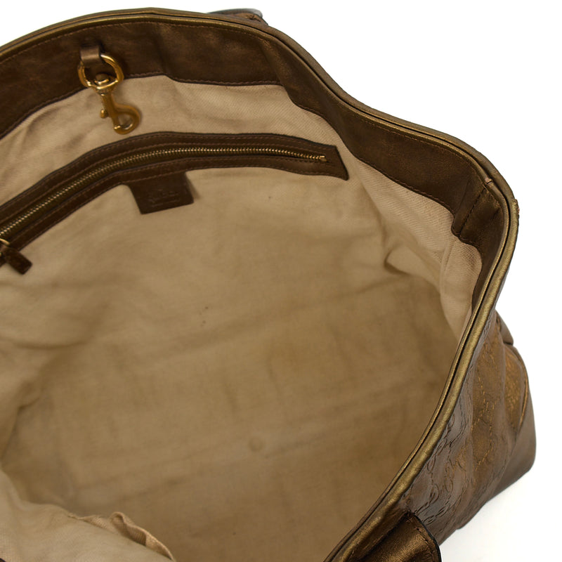 Gucci Tote Abbey Tote in Metallic, Leather