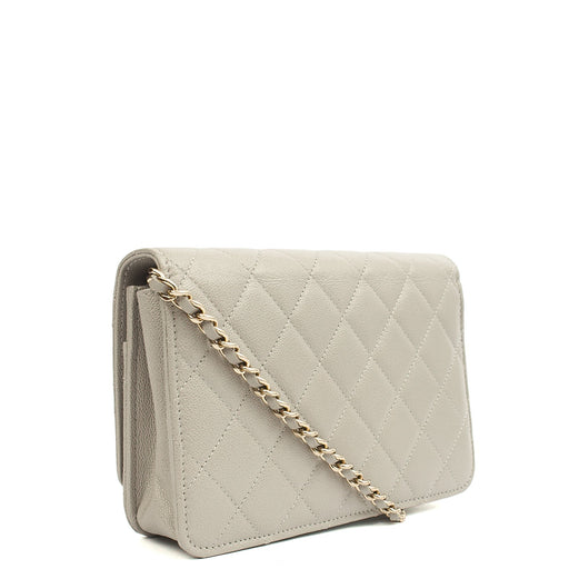Picture of Chanel Cross Body Wallet on Chain in Grey, Caviar Leather