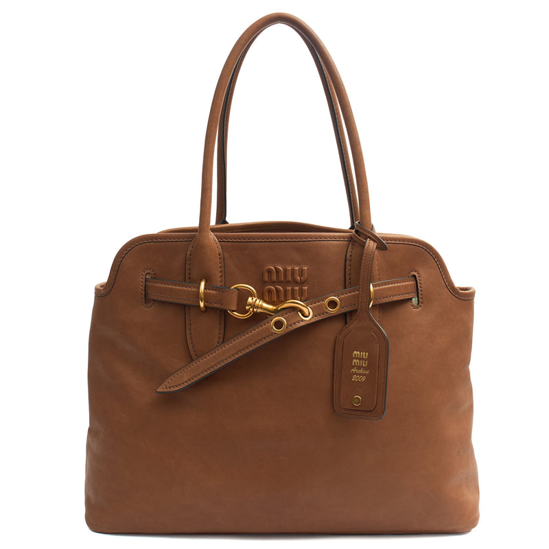 Miu Miu Tote Tote in Brown, Leather
