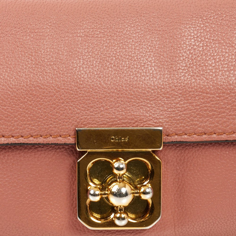 Picture of Chloe Purse Elsie Continental Flap Wallet in Nut, Calfskin Leather