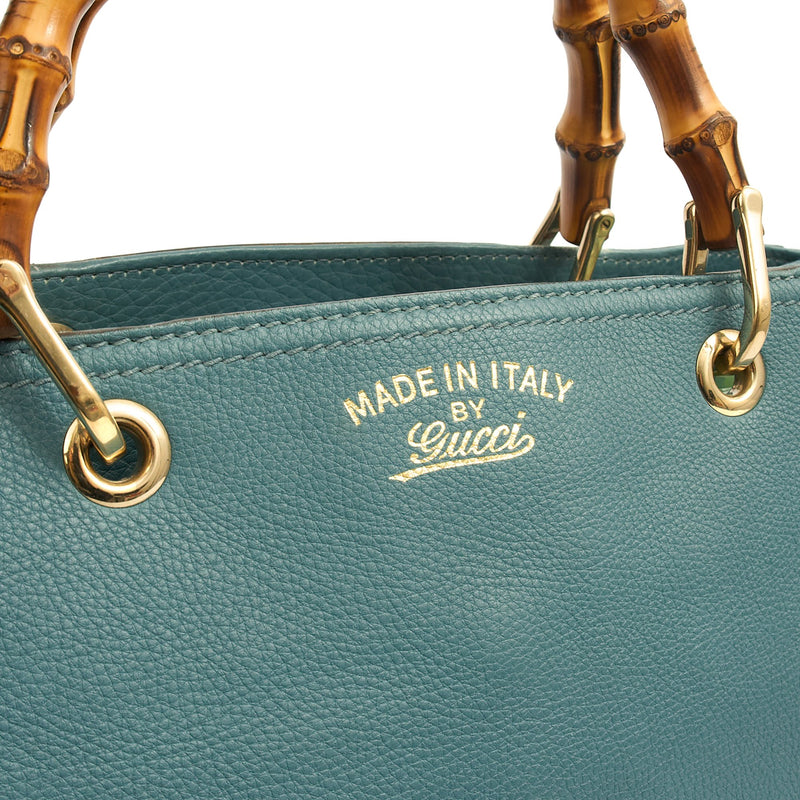 Picture of Gucci Tote Bamboo Shopper Tote - Medium in Blue, Leather