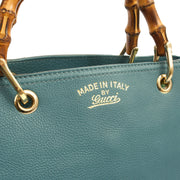 Picture of Gucci Tote Bamboo Shopper Tote - Medium in Blue, Leather