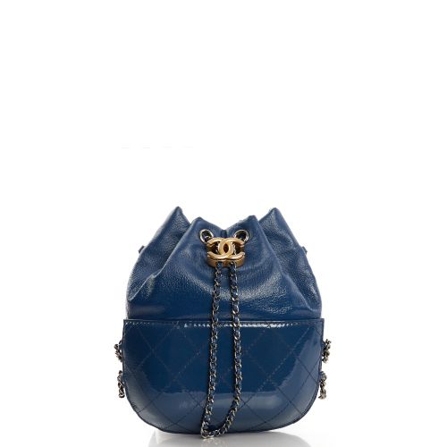 Chanel Patent SS 17 Gabrielle Bucket Bag in Blue