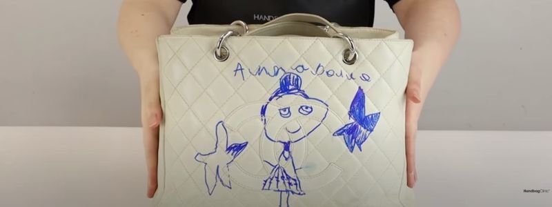 Chanel GST attacked by sharpie pen restored at the handbag clinic