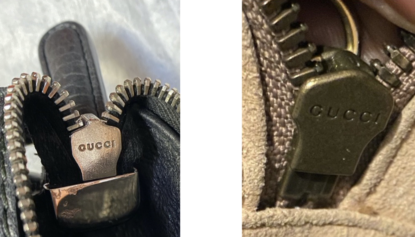 fake vs inside of a real gucci bag