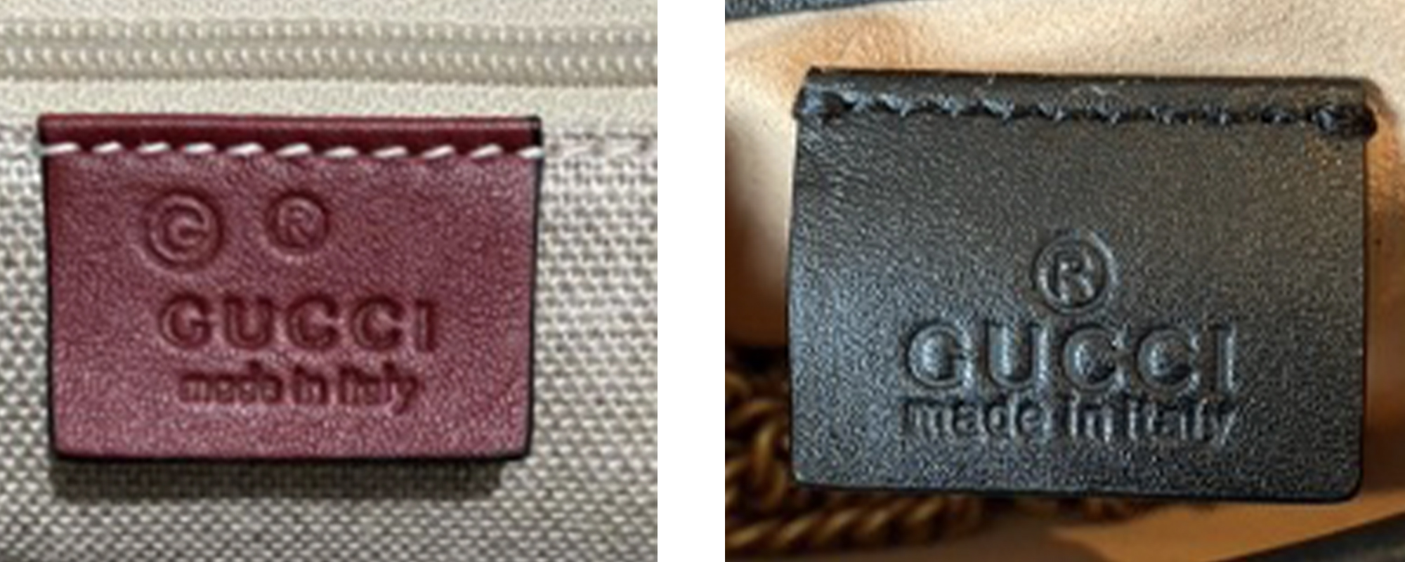 Real vs Fake Gucci Stamping 